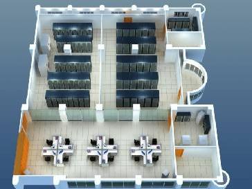 海南某衛(wèi)生局直觀機(jī)房，3D機(jī)房監(jiān)控界面設(shè)計(jì)